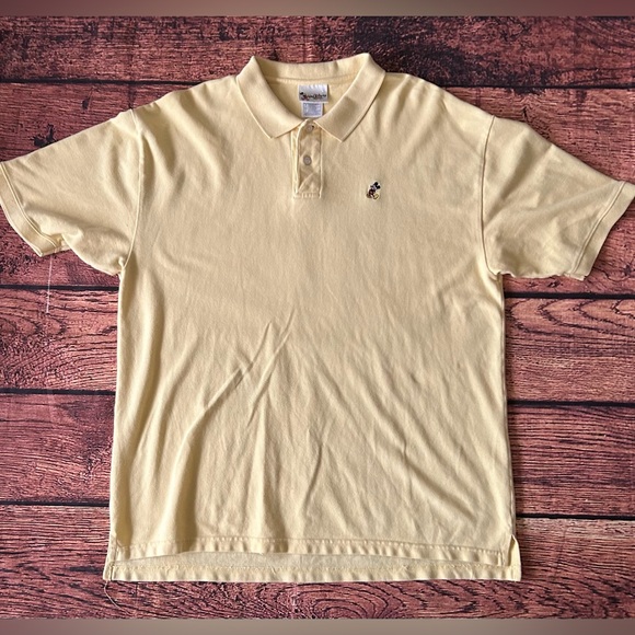 Walt Disney World Men's Large‎ L Mickey Mouse Embroidered Yellow Polo Shirt - Picture 1 of 7